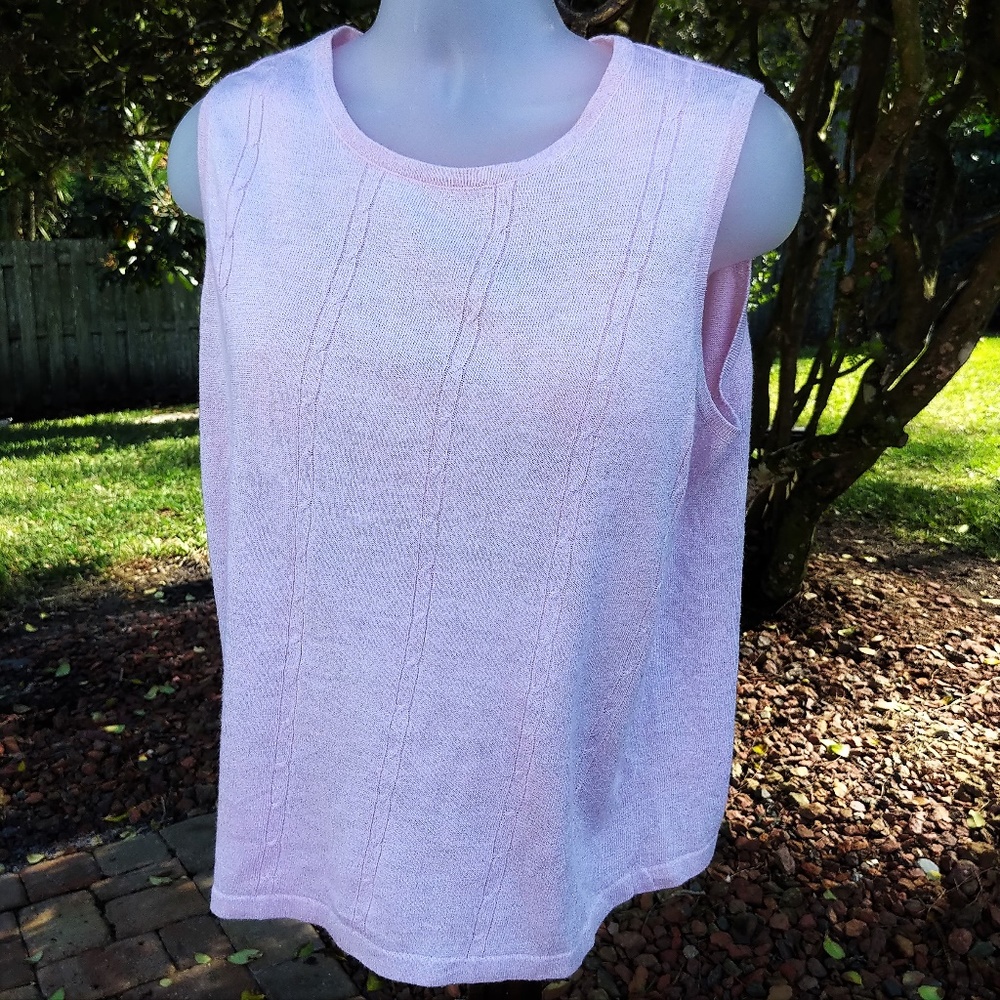 Sleeveless  Pink Sweater EUC 18 20 - Picture 2 of 5